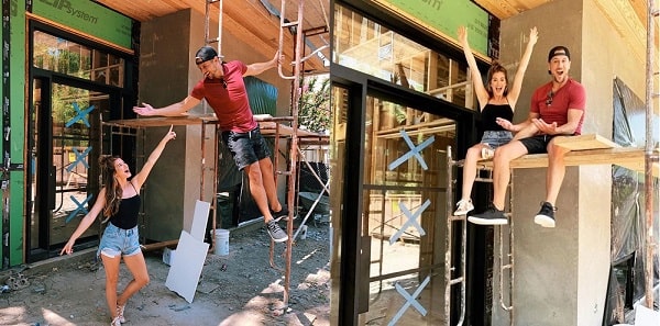 A picture of JoJo Fletcher and her husband, Jordan Rodgers with their new house.